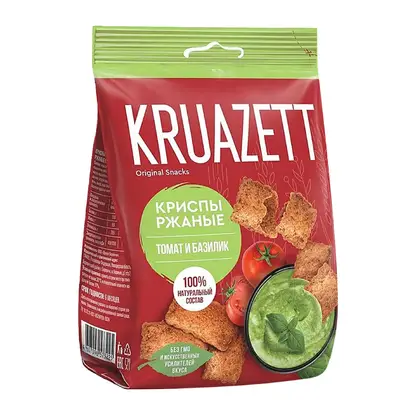 Изображение товара Крипсы сухарики ржаные с томатом и базиликом Kruazett 70г
