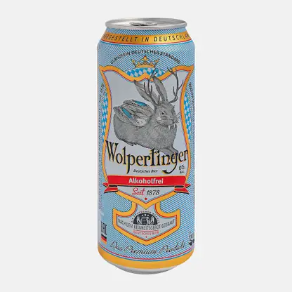 Пиво Wolpertinger светлое фильтрованное безалкогольное 0.5% 500мл