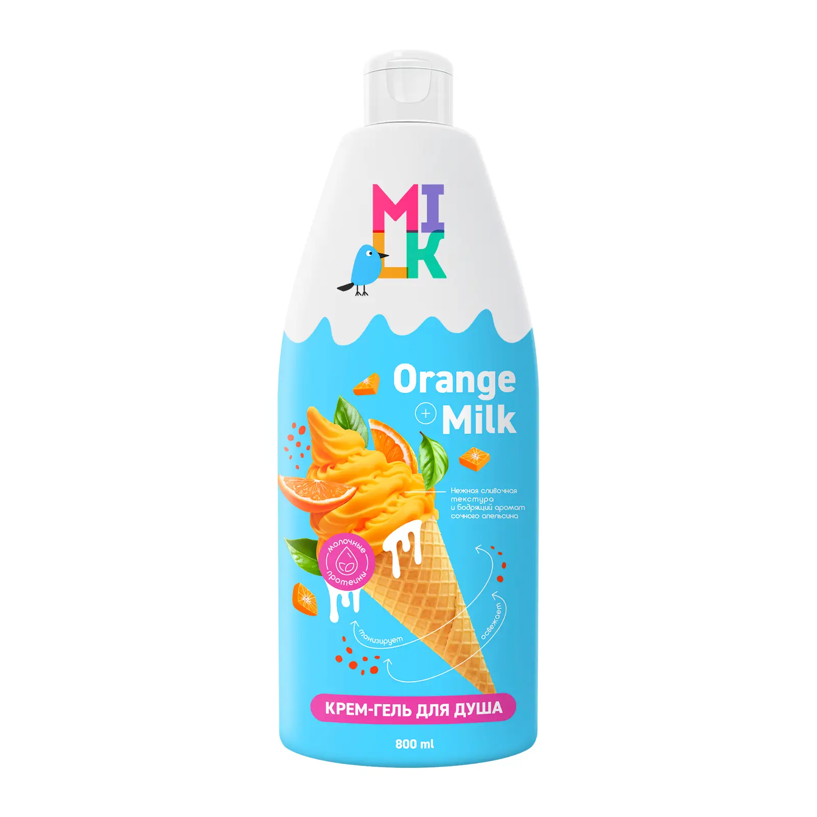 Гель-крем для душа Milk Молоко-апельсин 800мл