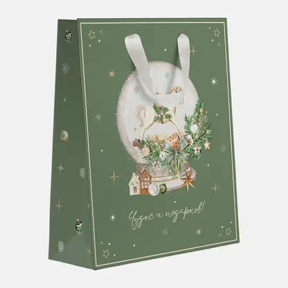 Подарочный пакет Christmas Woodland Сити Хоум Трейд 31*25*11см в ассортименте