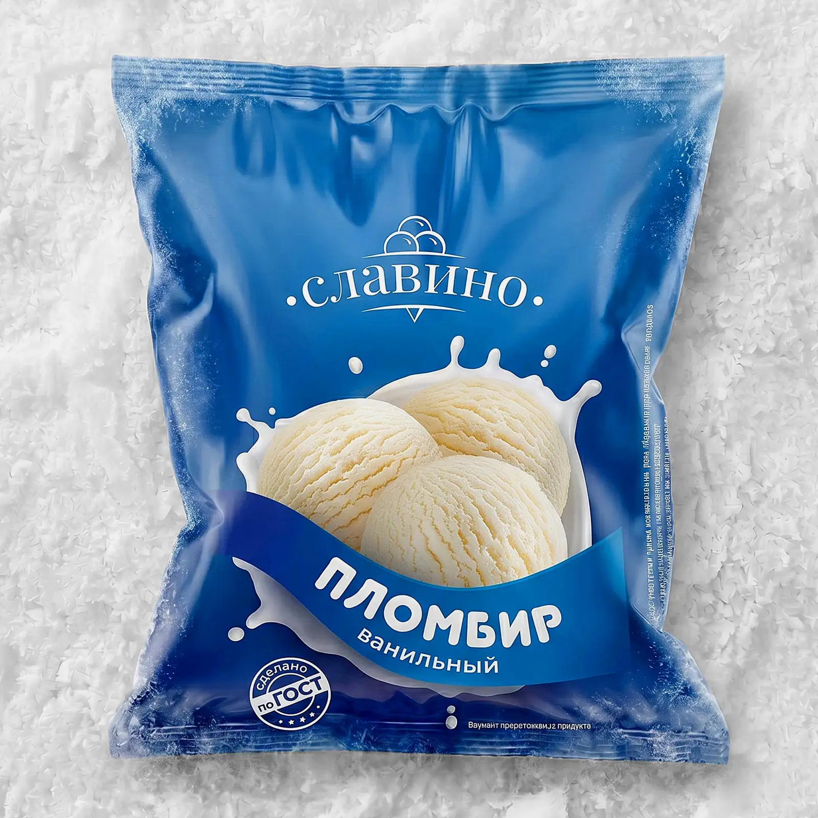 Мороженое Славино пломбир ванильный 12% 400г