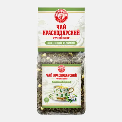 Чай зеленый Краснодарский Гост Ручной сбор Жасмин 100г