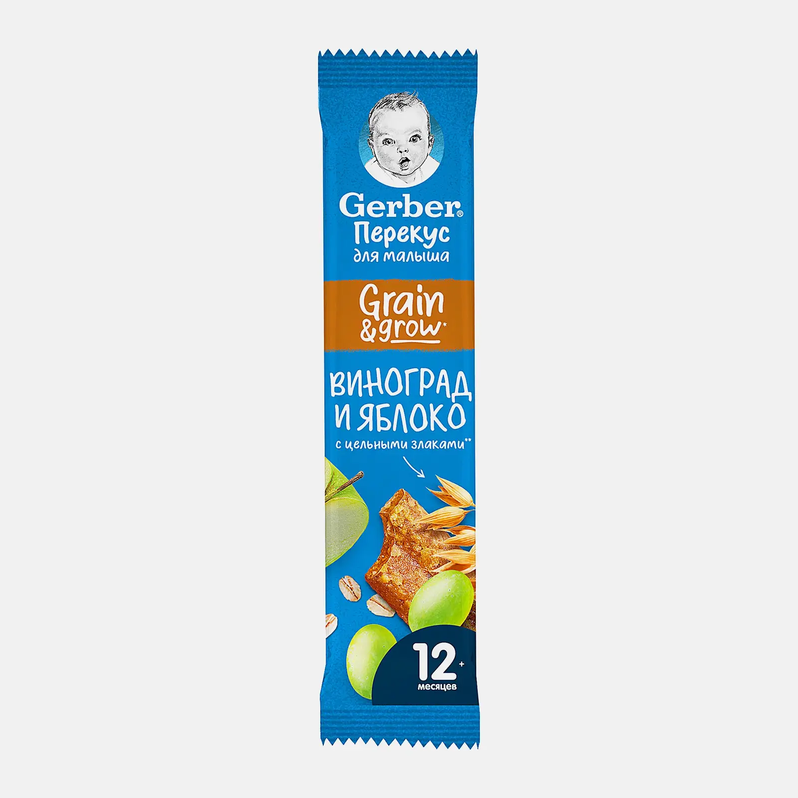 Батончик злаковый Gerber Яблоко и виноград 25г