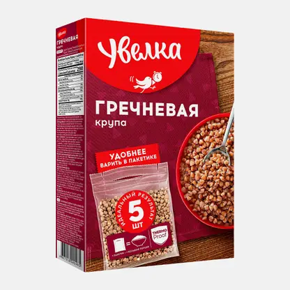 Крупа Увелка Гречневая ядрица Экстра 5пак*80г