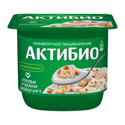Изображение товара Биойогурт Актибио Отруби злаки 2.9% 130г