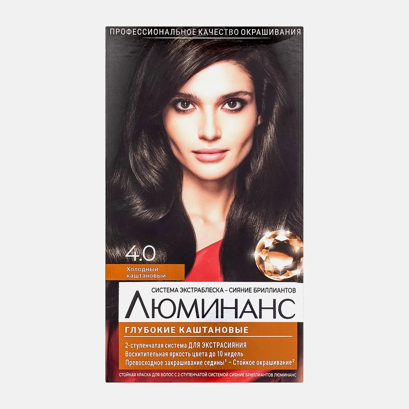 Стойкая краска для волос Люминанс профессиональная 4.0 Холодный каштан 165мл