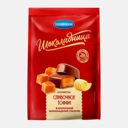 Конфеты Сливочное тоффи молочной шоколадной глазури Шоколадница 160г