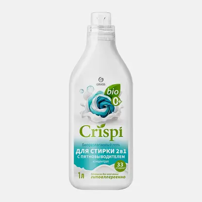 Гель для стирки Crispi 2в1 с пятновыводителем концентрат 1л