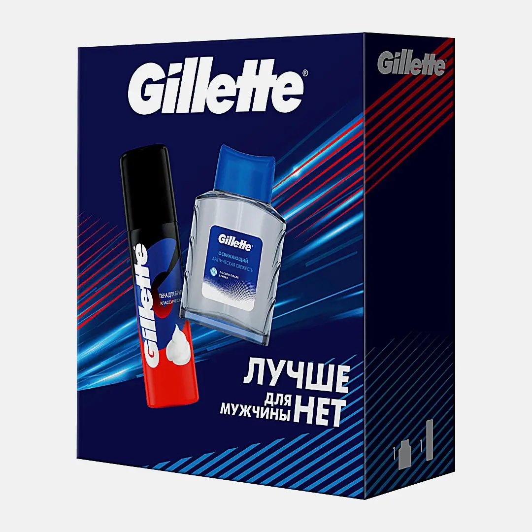 Подарочный набор для бритья Gillette Пена 50мл + Лосьон после бритья 50мл - фото 3 Подарочный набор для бритья Gillette Пена 50мл + Лосьон после бритья 50мл - фото 3
