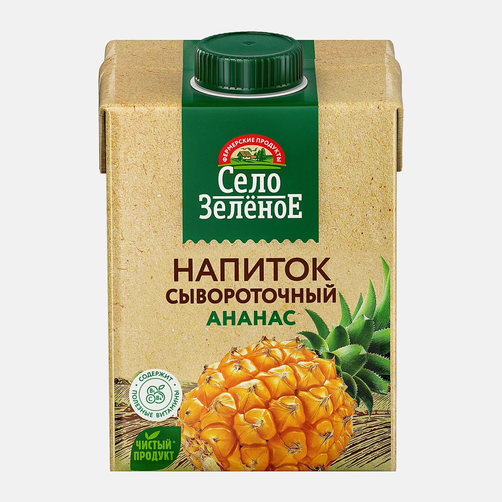 Напиток Село Зеленое сывороточный ананас 500мл