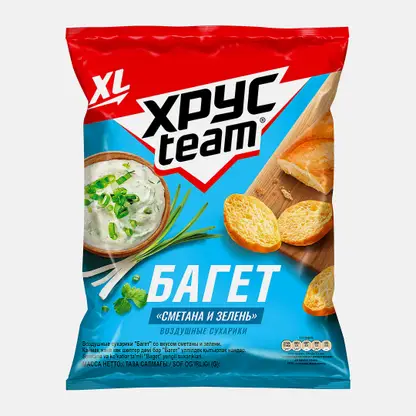 Сухарики Хрусteam Багет Сметана и зелень 100г
