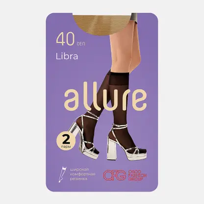 Гольфы женские Allure Libra 40 бежевые 2 пары