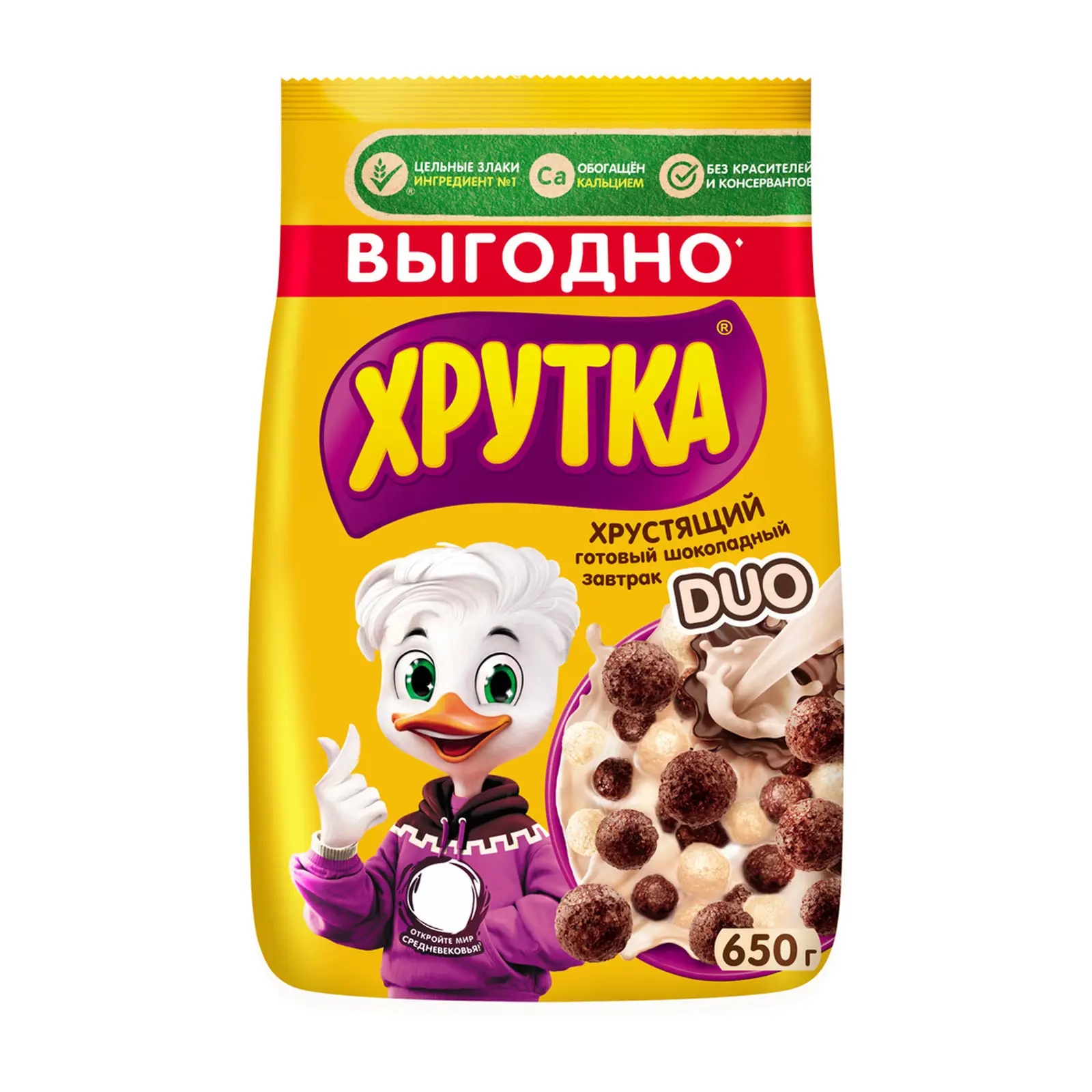 Изображение товара Шарики Хрутка Duo Обогащенные кальцием 650г для завтрака