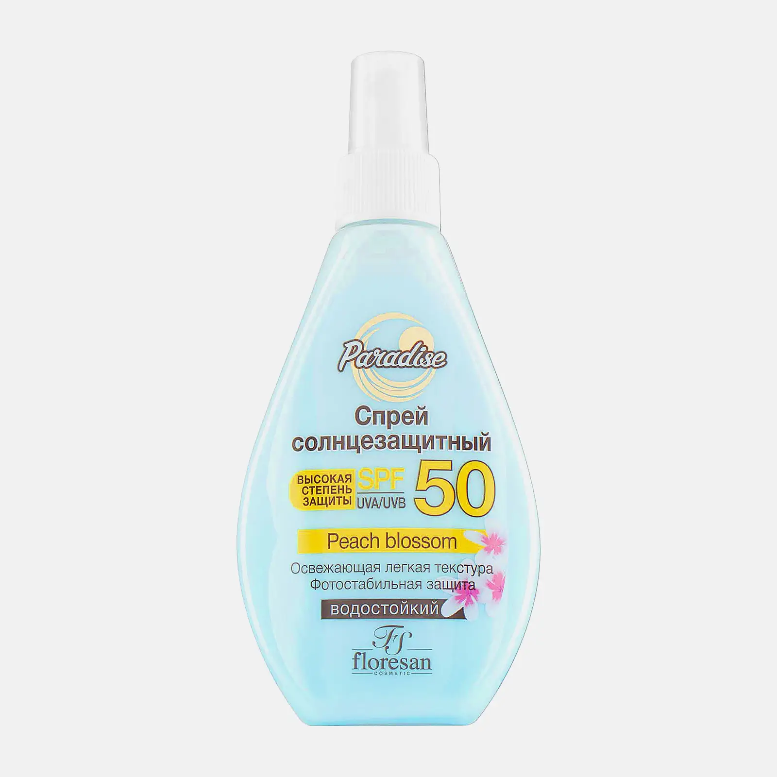 Спрей солнцезащитный Floresan Paradise Peach blossom Spf 50 160мл Спрей солнцезащитный Floresan Paradise Peach blossom Spf 50 160мл