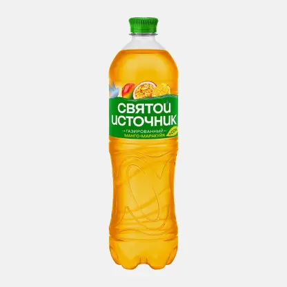 Вода Святой источник с соком манго маракуйя газированная 1л