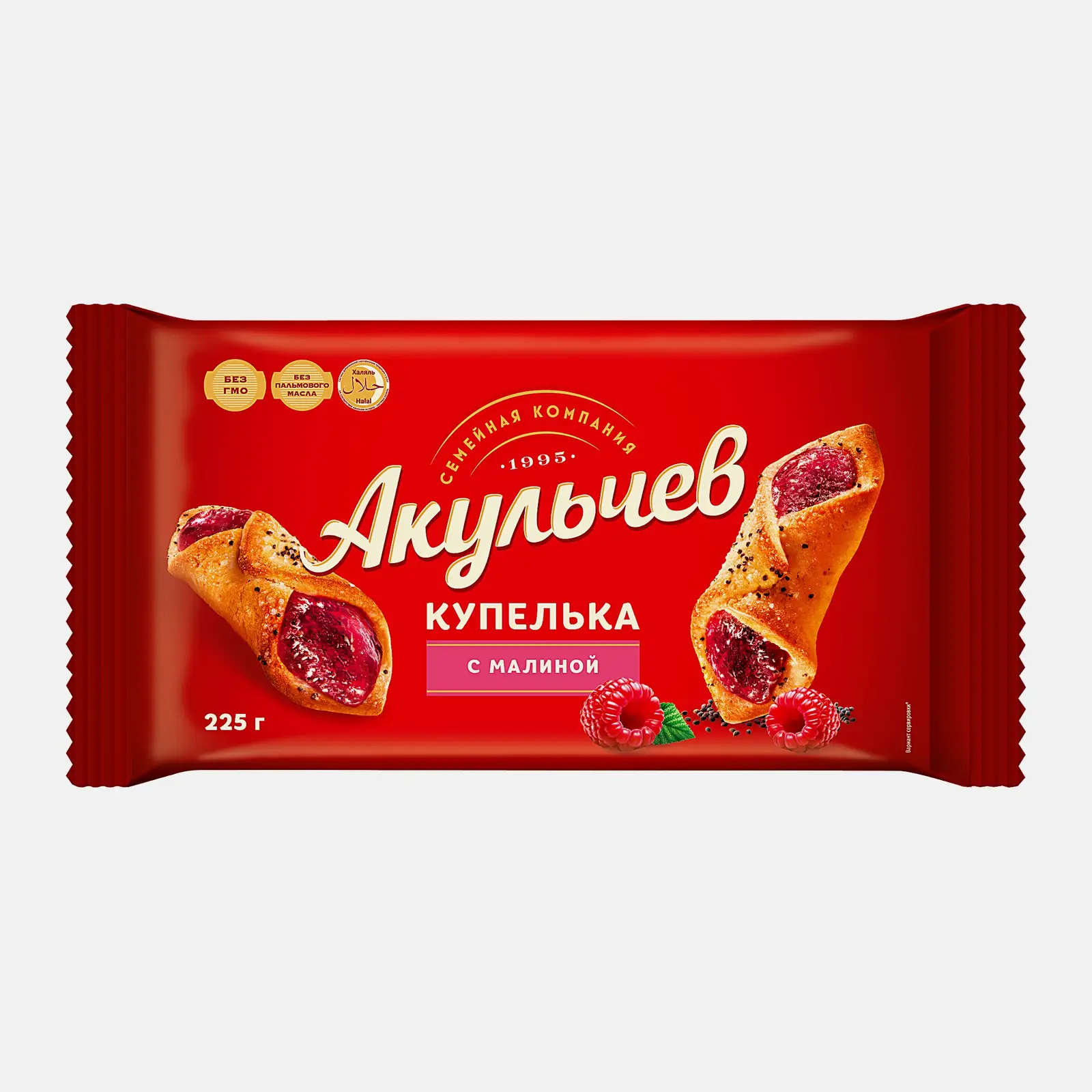 Печенье Акульчев Купелька с малиной сдобное 225г