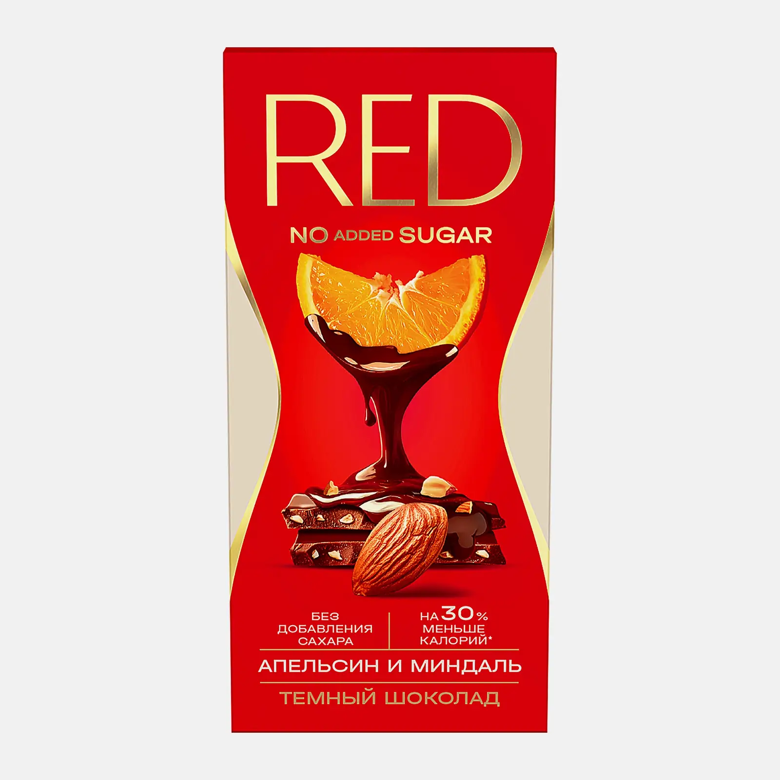 Изображение товара Шоколад Red Delight Темный с апельсином и миндалем 70г