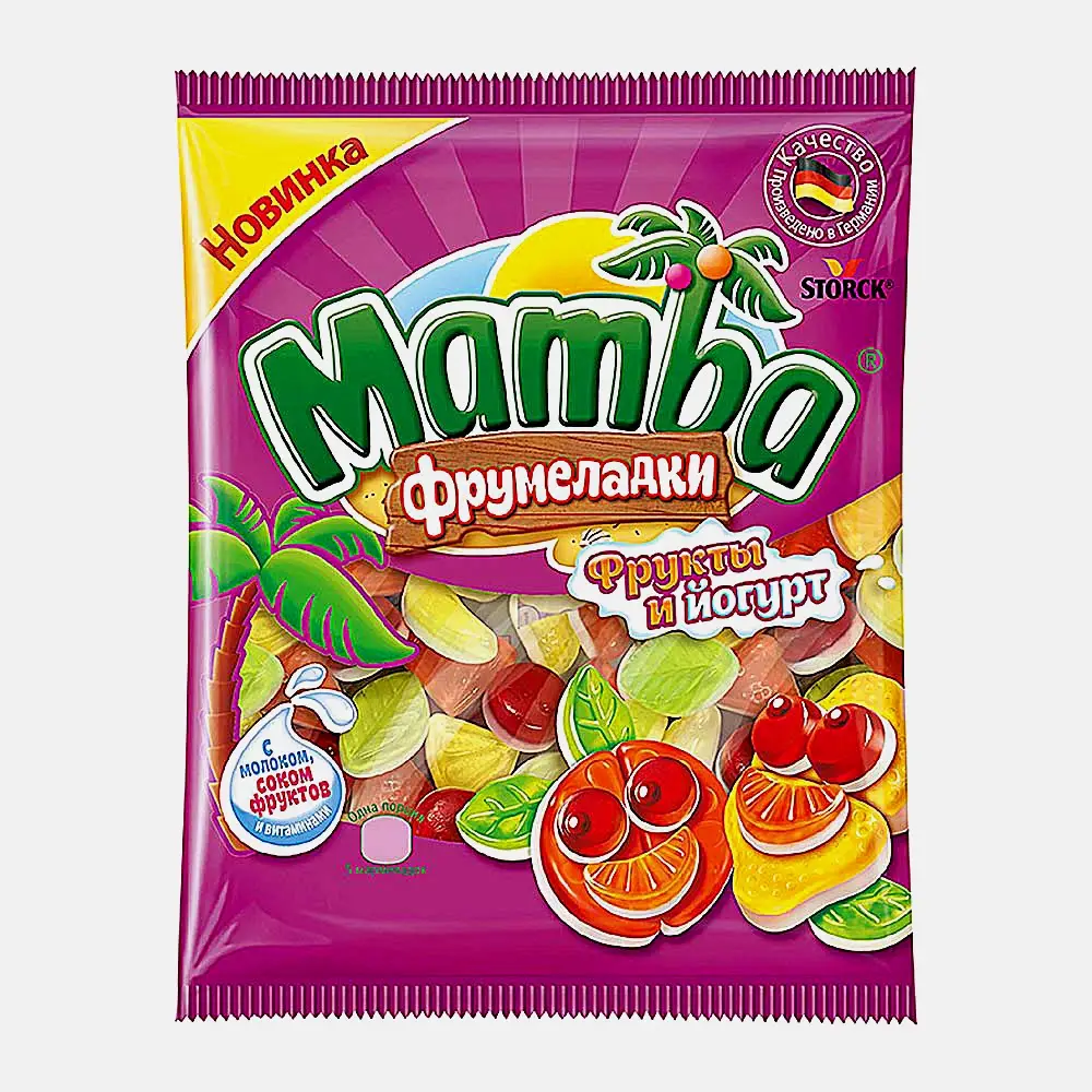 Изображение товара Жевательный мармелад Фрукты и йогурт Mamba 72г
