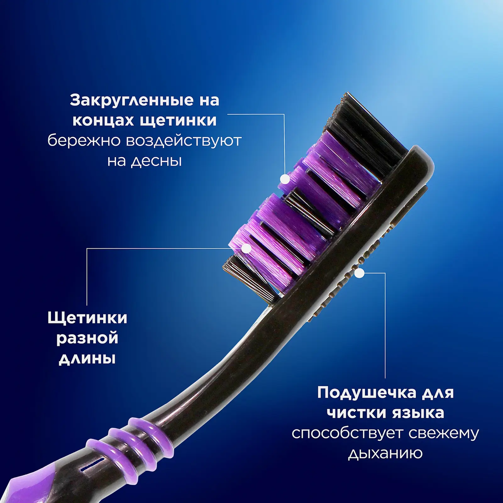 Зубная щетка Oral-B Black Всесторонняя очистка средней жесткости в ассортименте