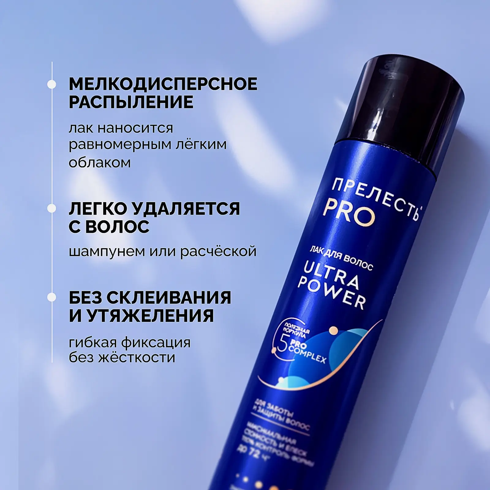 Лак для волос Ultra Power сверхсильная фиксация Прелесть Pro 300мл