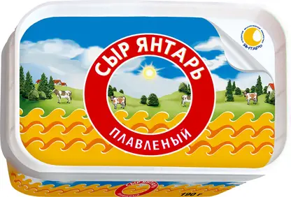 Изображение товара Сыр Янтарь плавленый 60% 190г Изображение товара Сыр Янтарь плавленый 60% 190г