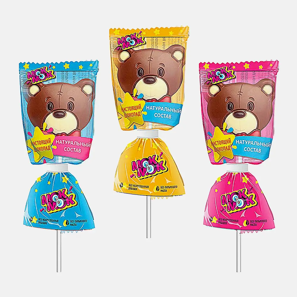 Шоколадная фигурка с печеньем на палочке Мок-Мок 24г в ассортименте