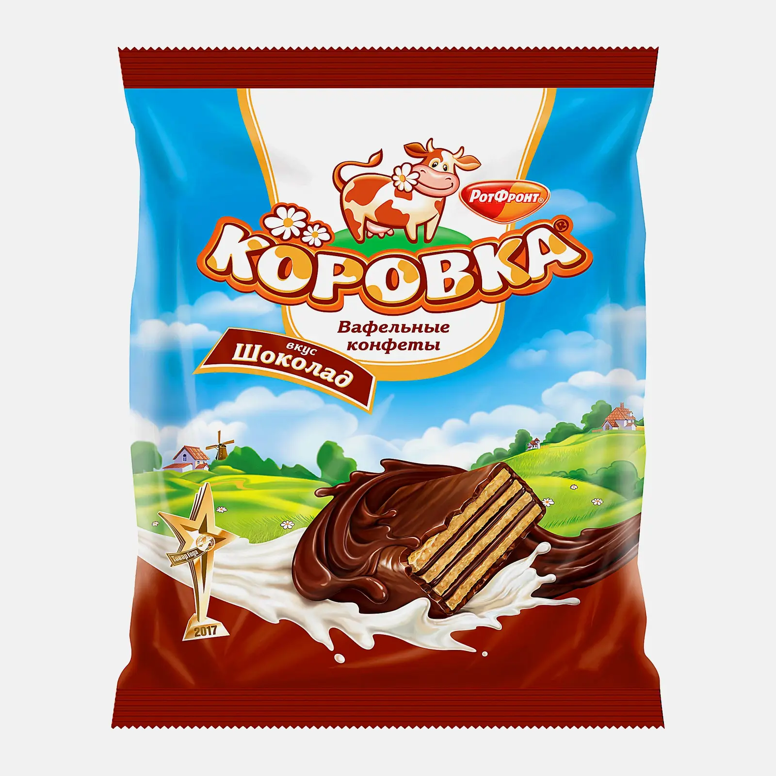 Конфеты Рот фронт Коровка вафельные вкус шоколад 250г