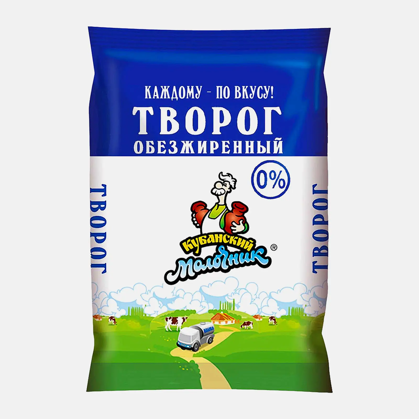 Изображение товара Обезжиренный творог Кубанский Молочник Уманский 180г натуральный