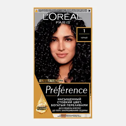 Стойкая краска для волос L’Oréal Paris Preference оттенок 1.0 Черный