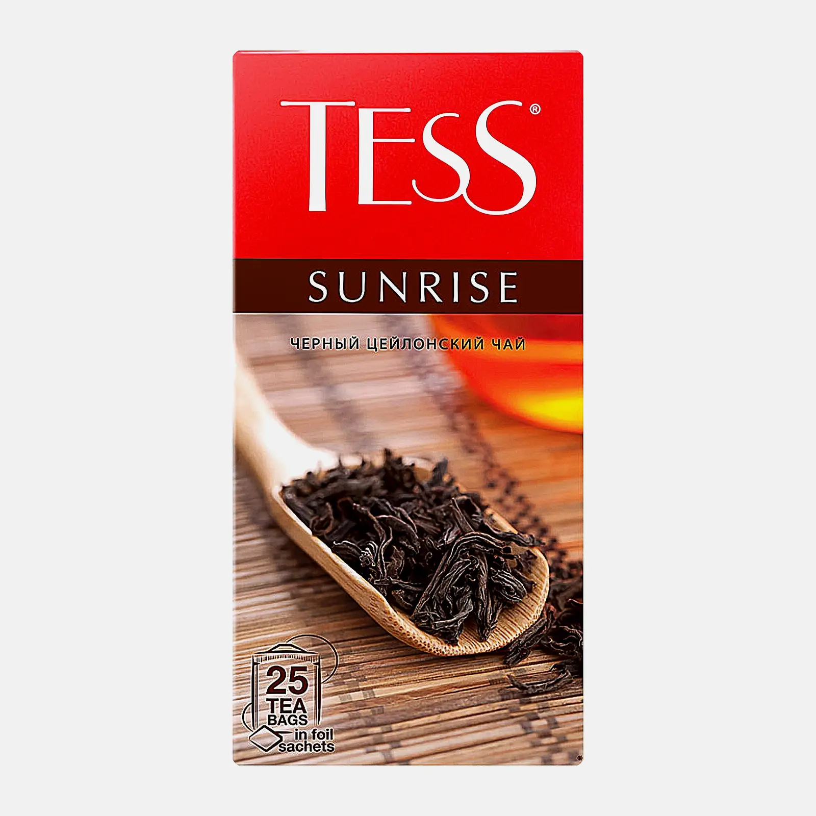 Изображение товара Черный цейлонский чай Tess Sunrise 25 пакетов ароматный и насыщенный