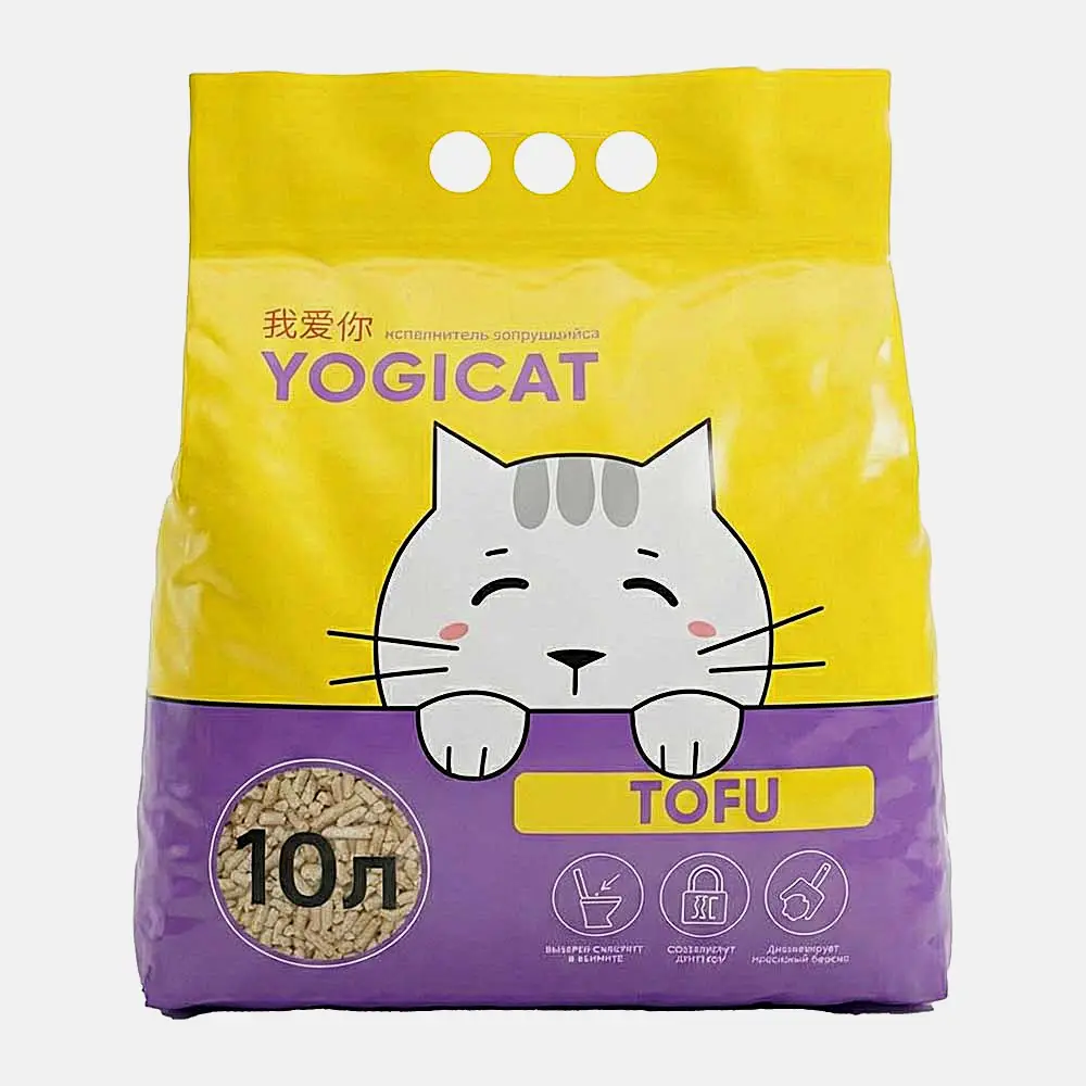 Комкующийся наполнитель для лотка тофу Yogicat 4.5кг