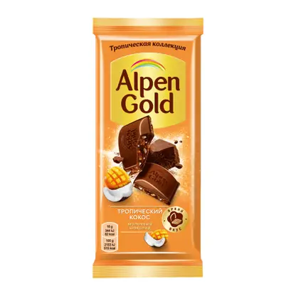 Изображение товара Шоколад молочный Тропический кокос Alpen Gold 80г