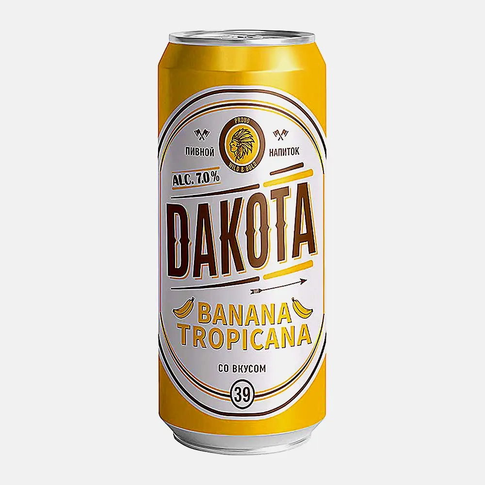 Пивной напиток со вкусом банана Dakota 7% 430мл Пивной напиток со вкусом банана Dakota 7% 430мл
