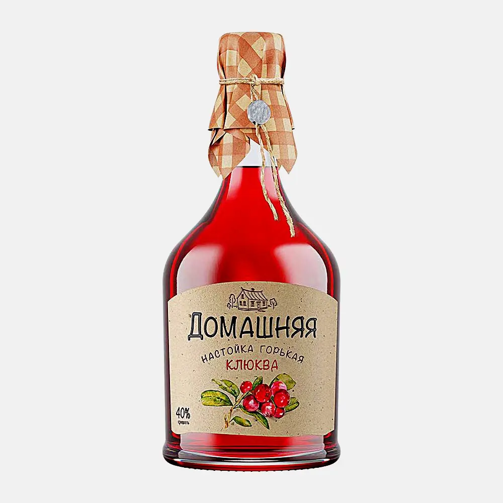Изображение товара Настойка горькая клюквенная Домашняя 40% 100мл - натуральный вкус и качество