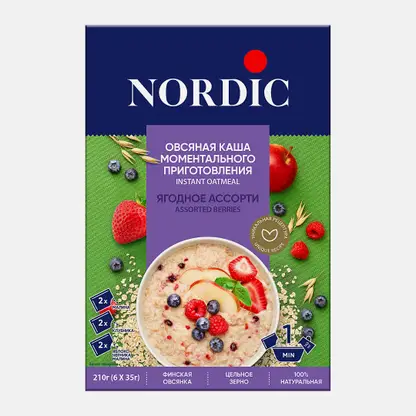 Каша овсяная Ягодное ассорти Nordic 210г