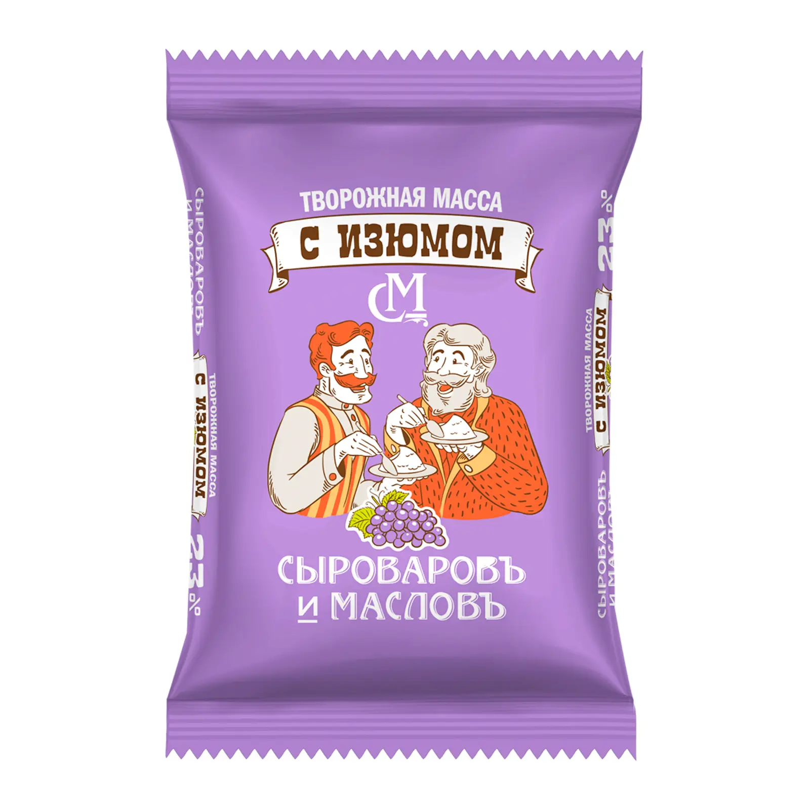 Изображение товара Масса творожная Сыроваровъ и Масловъ домашняя с изюмом 23% 180г