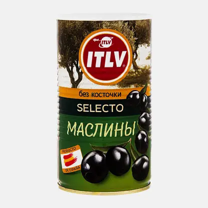 Маслины Itlv черные без косточек 370мл