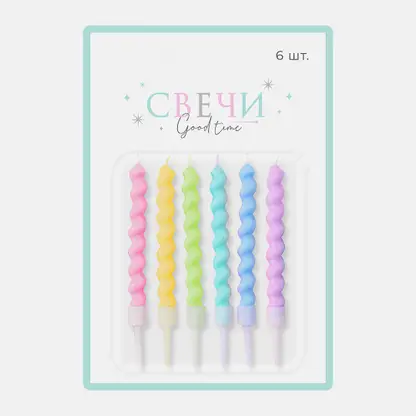 Свечи для торта Сити Хоум Трейд фигурные витые 6шт