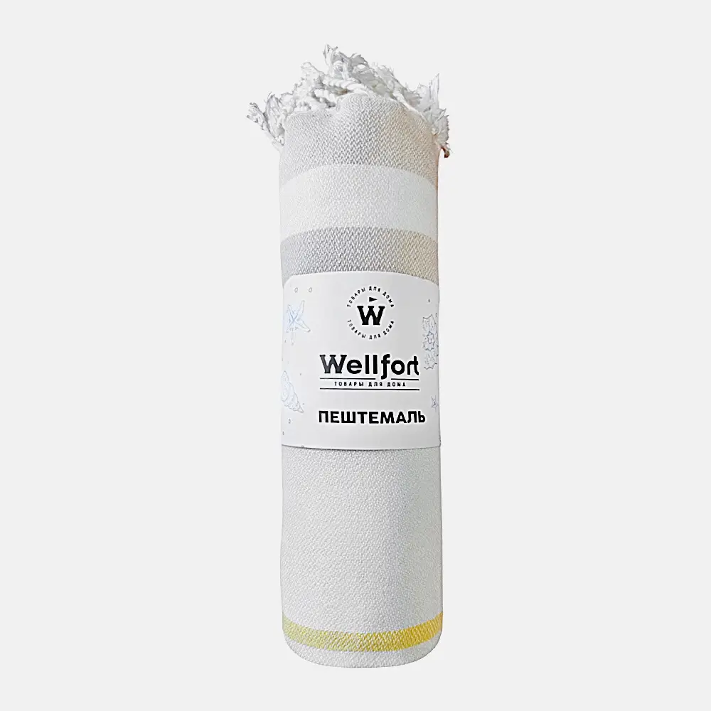 Пештемаль хлопковый в полоску Wellfort 95*140см бежевый