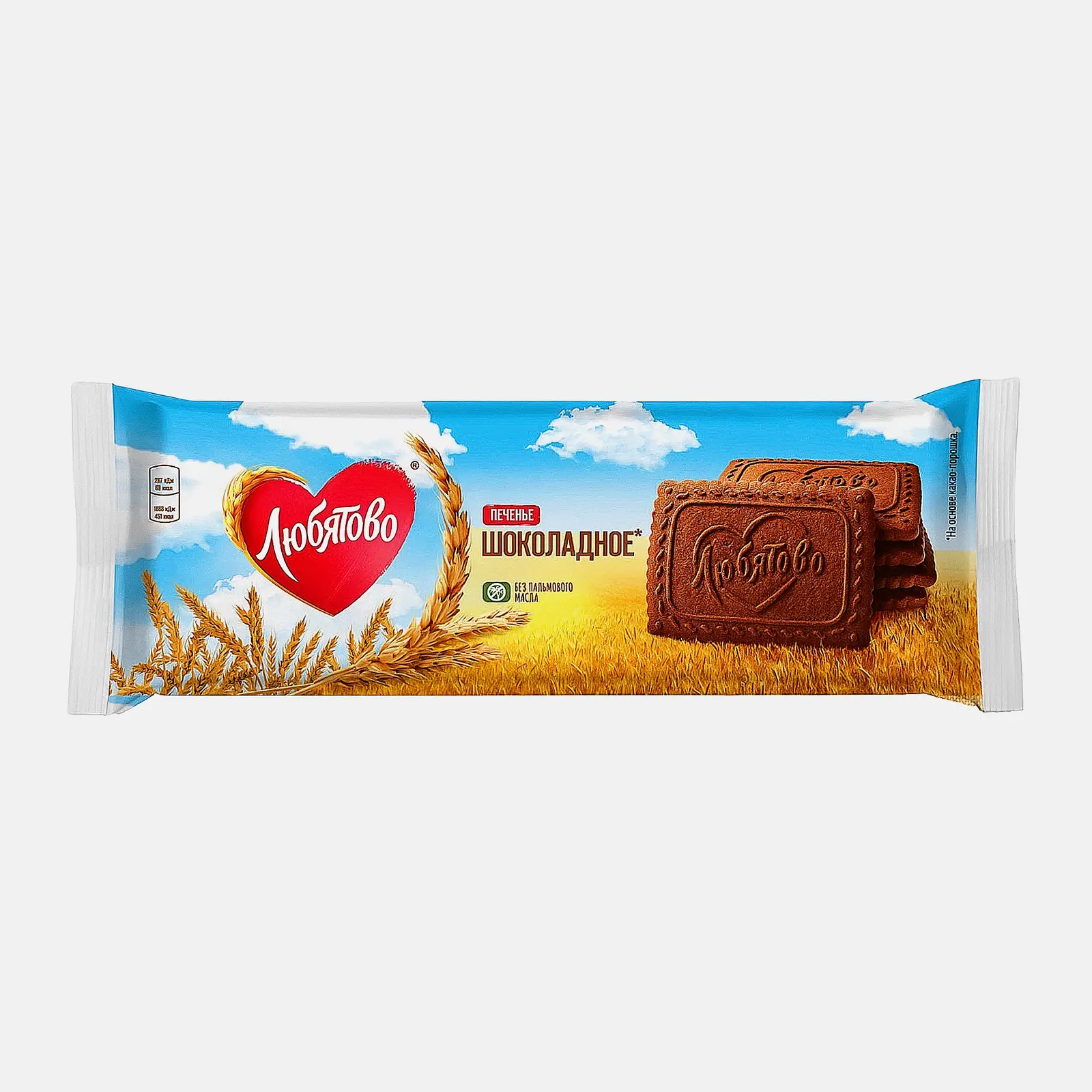 Изображение товара Шоколадное печенье Любятово 228 г насыщенный вкус какао