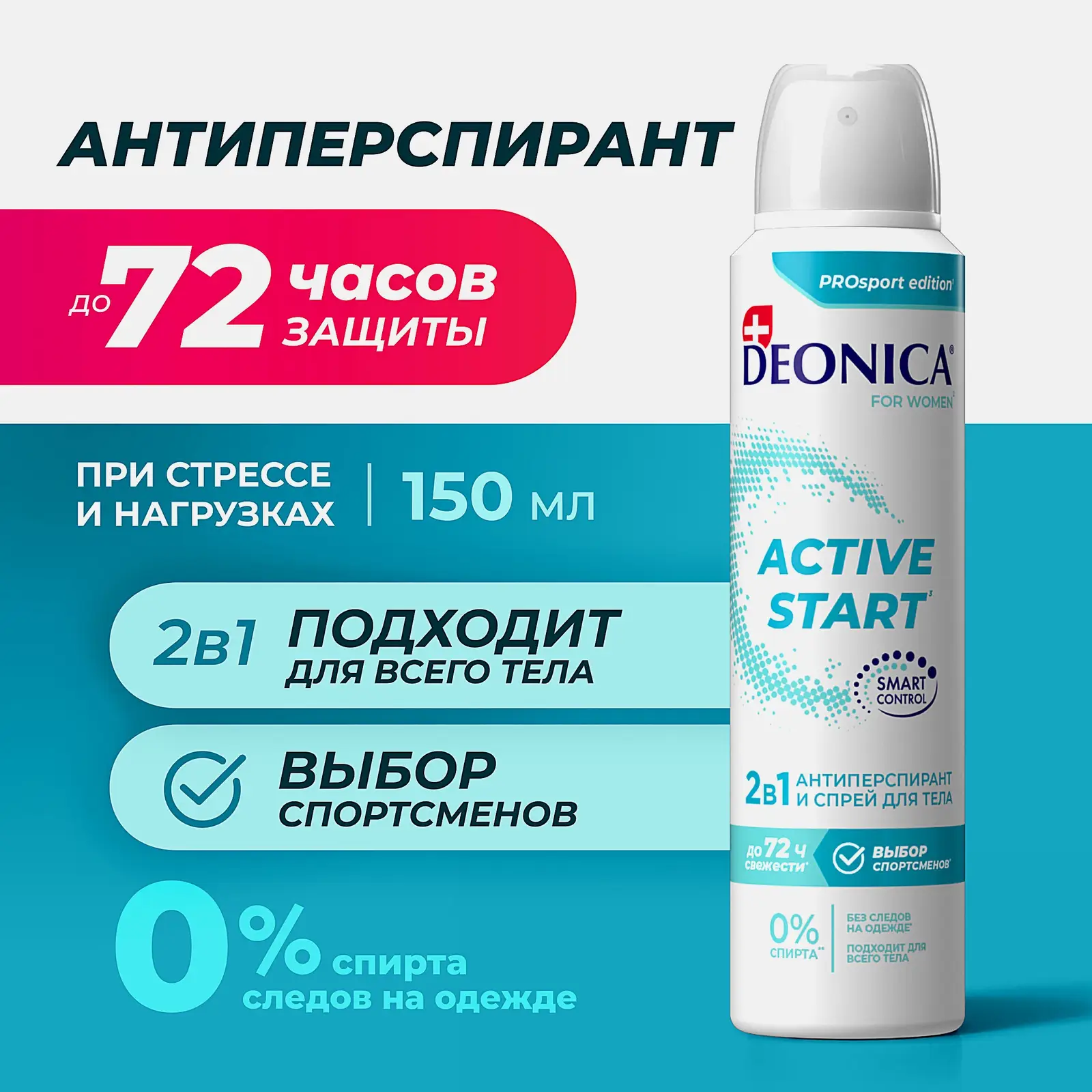 Женский антиперспирант Active Start спрей Deonica 150мл - фото 2