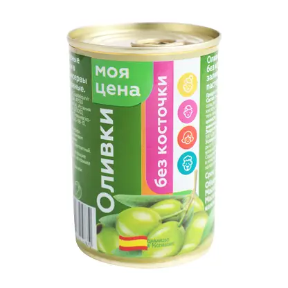 Изображение товара Оливки Моя цена зеленые без кости 280г