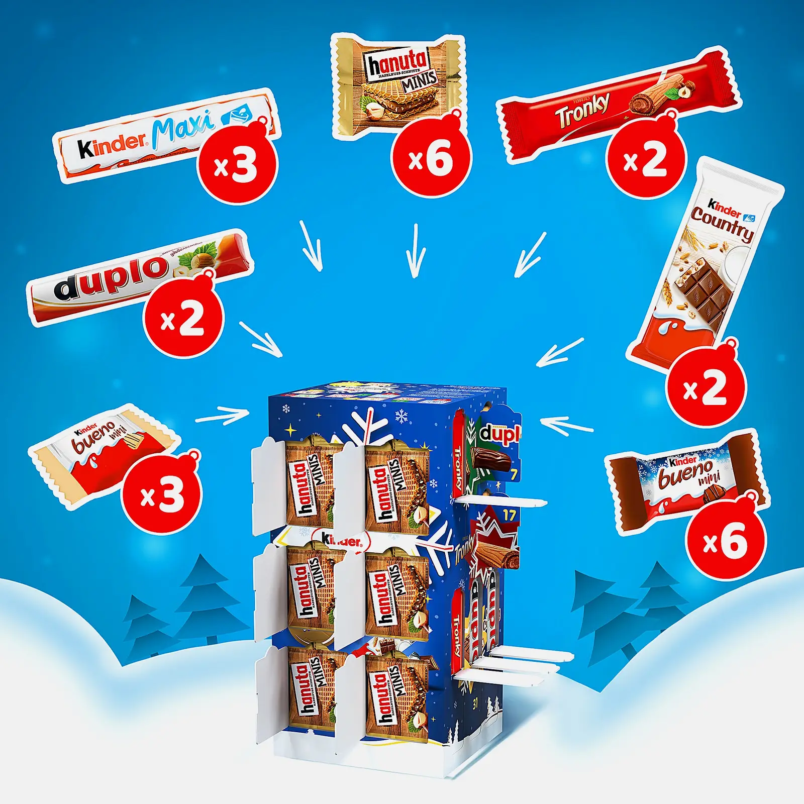 Набор Адвент-календарь Kinder Mix Choco&Friends 295г