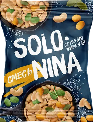 Изображение товара Смесь Solo Nina ядер арахиса и кешью с тыквой 70г