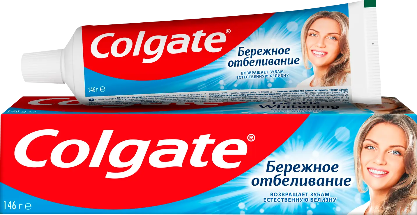 Зубная паста Colgate Бережное отбеливание 100мл — в каталоге на сайте Магнит  Косметик | Краснодар