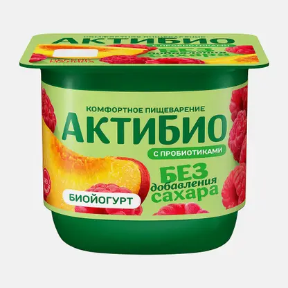 Биойогурт Актибио персик-малина без сахара 3.0% 130г