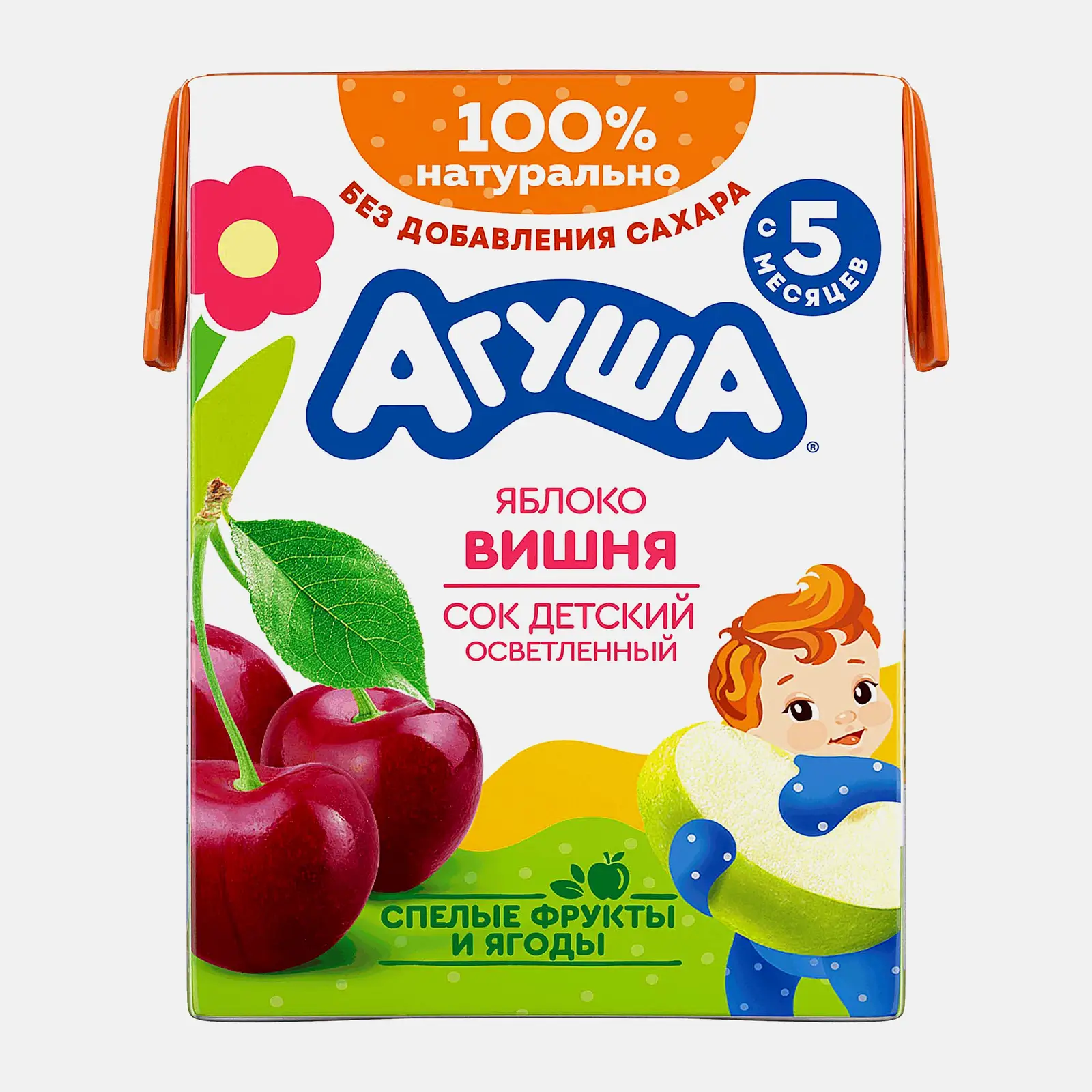 Изображение товара Детский сок Агуша Яблоко-вишня 200мл с 5 месяцев
