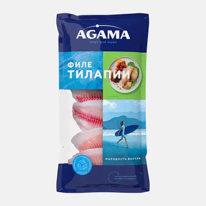 Тилапия Agama филе без кожи замороженное 400г