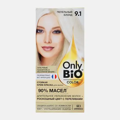 Краска для волос Only Bio Color тон 9.1 Пепельный блондин 115мл