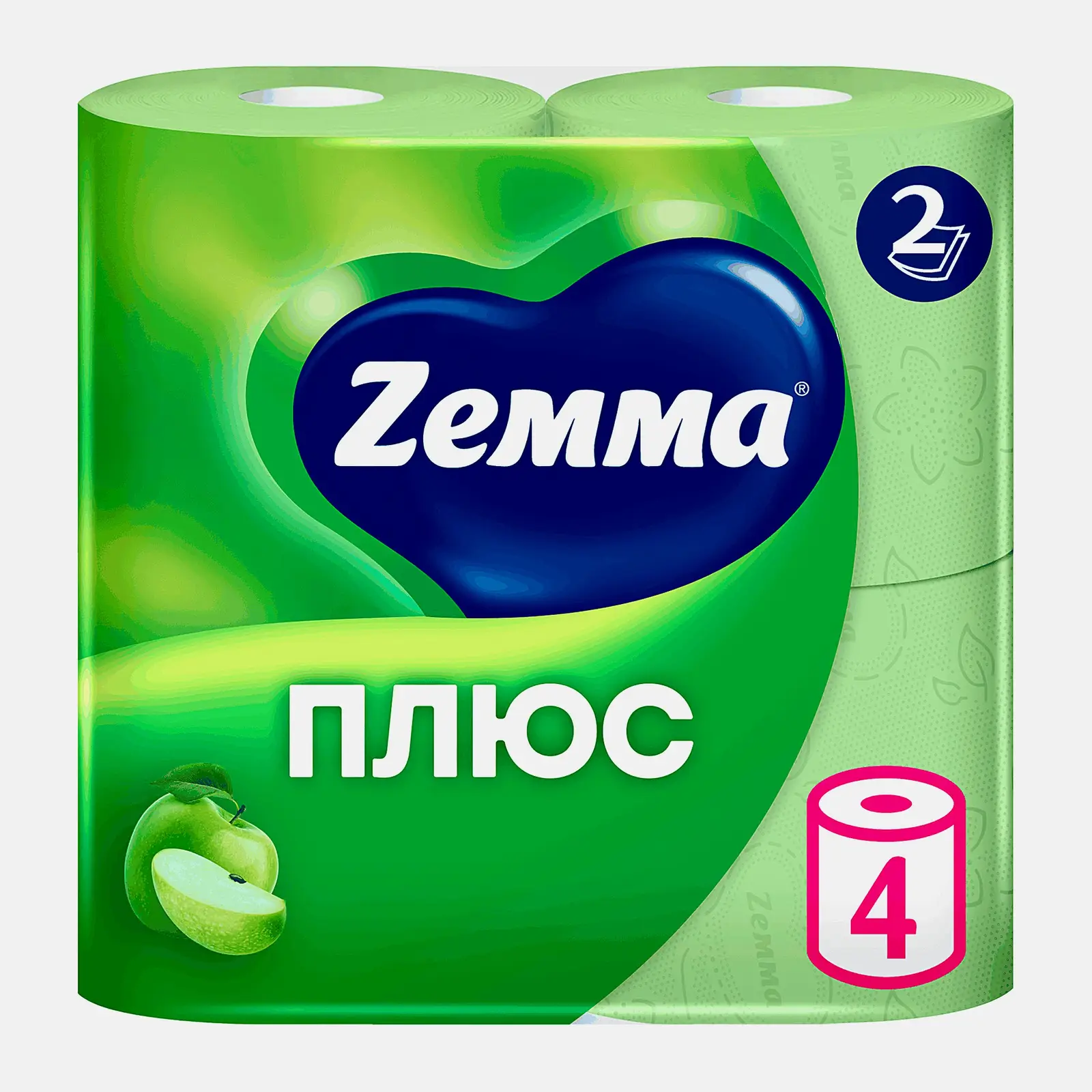 Туалетная бумага Zewa Плюс Яблоко 2 слоя 4 рулона в ассортименте